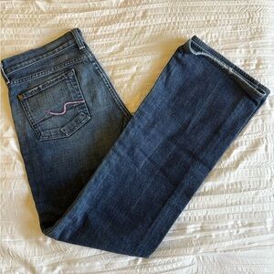 7 For All Mankind Women's Blue Straight Leg Jeans